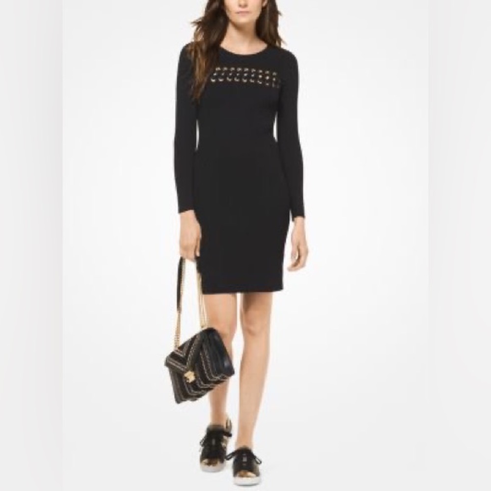 Michael Kors Womens Lace Up A-line Sheath Dress